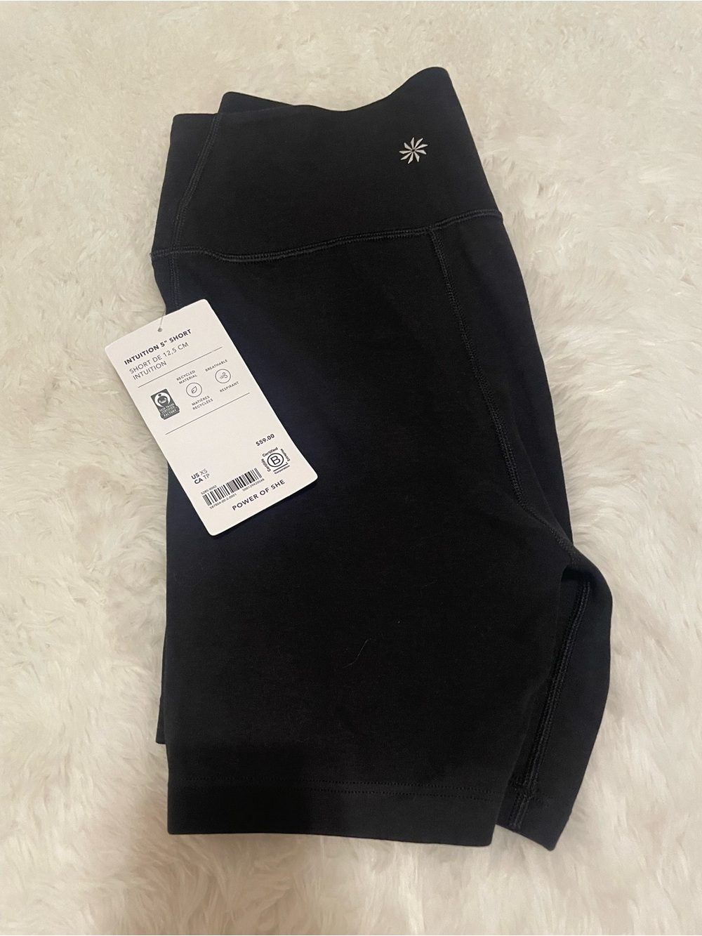 Athleta Black High-Waist Athletic Shorts 5” inseam